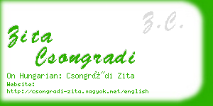 zita csongradi business card